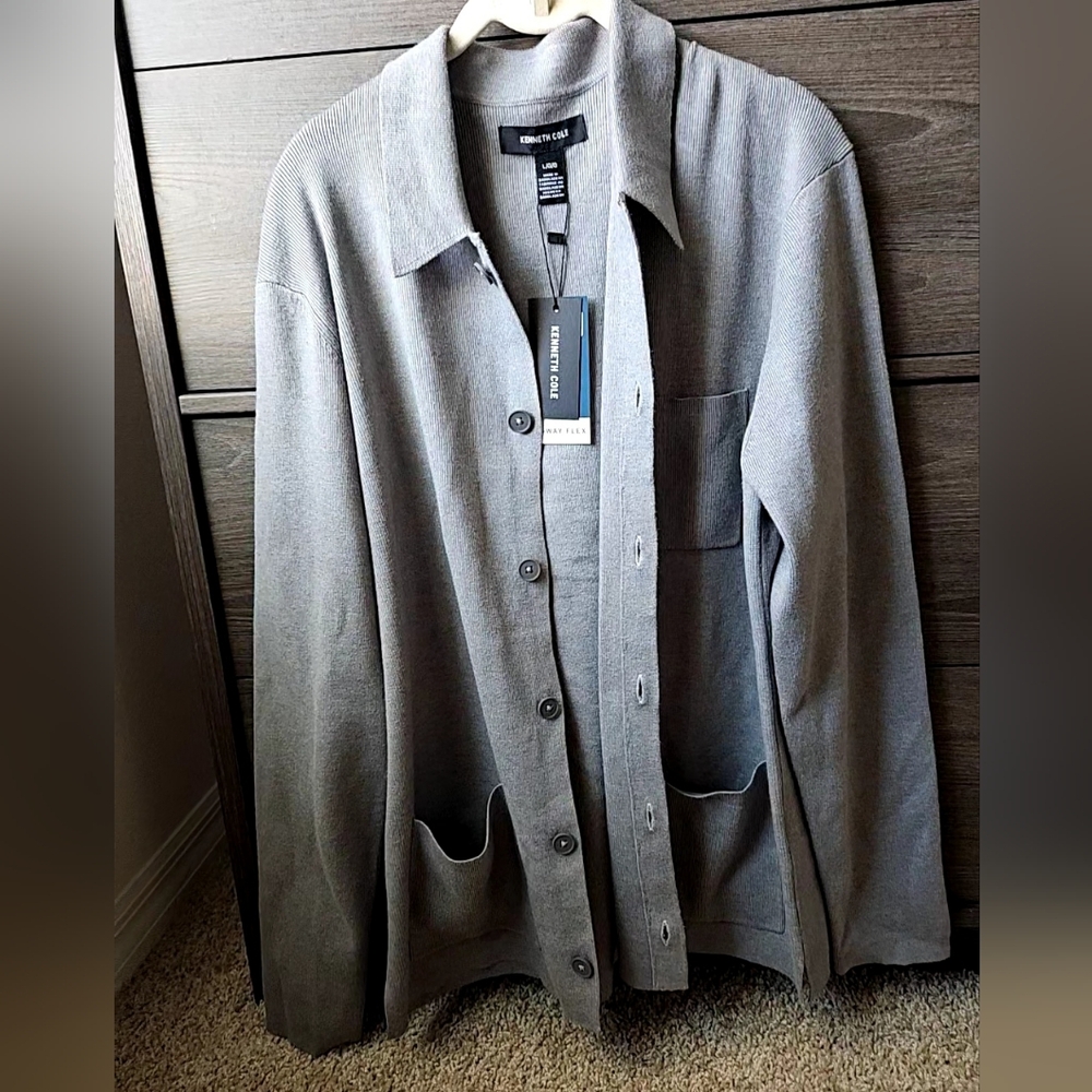 Kenneth Cole Gray Sport Shirt Sweater